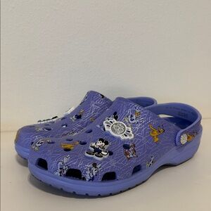 CROCS Purple Cartoon Character Slippers Disney 100 anniversary